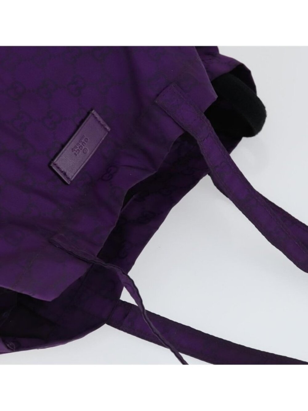 Authentic GUCCI GG Canvas Shoulder Bag Nylon Purple 281487 - Picture 9 of 16